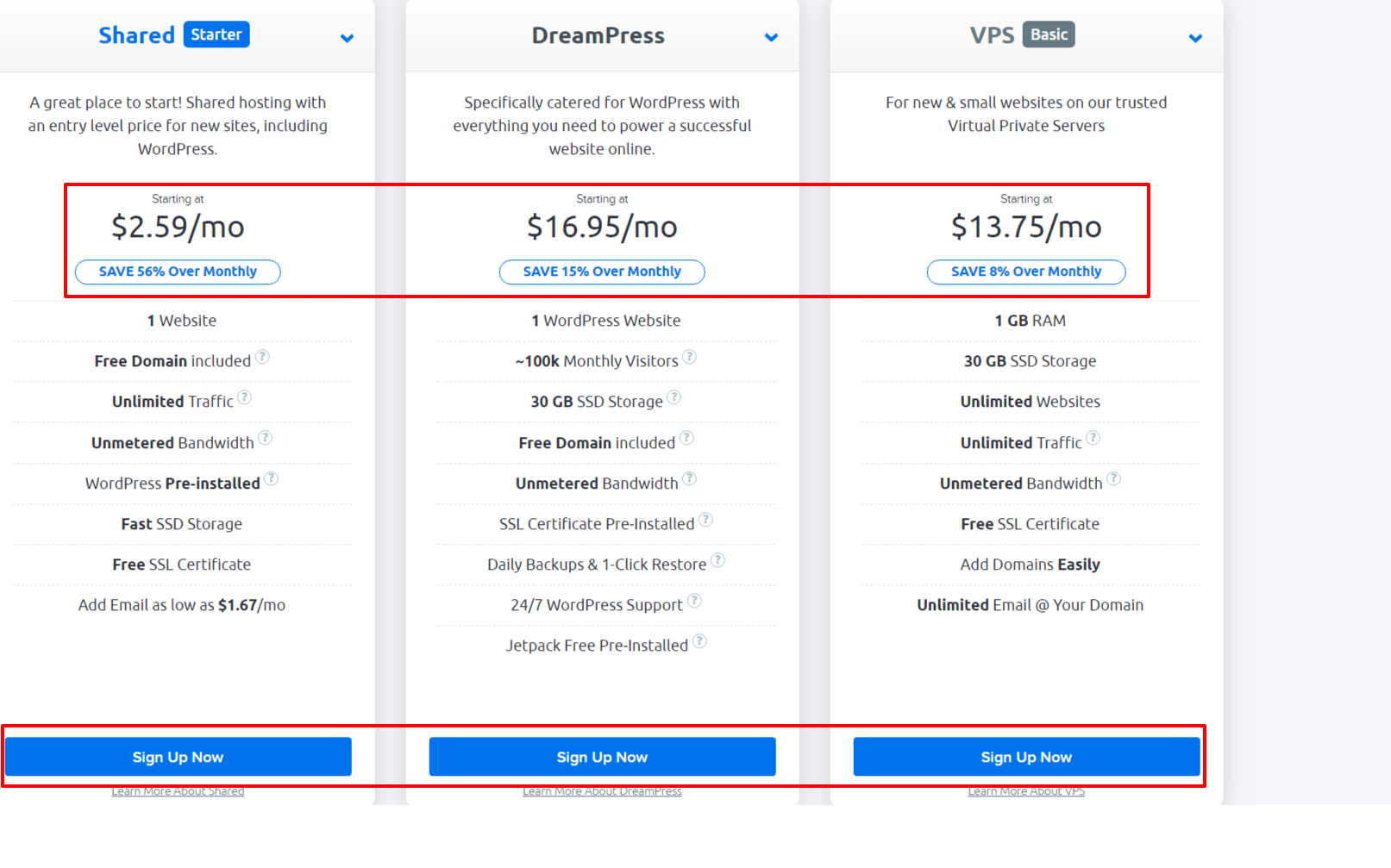 Select Your Hosting Plan