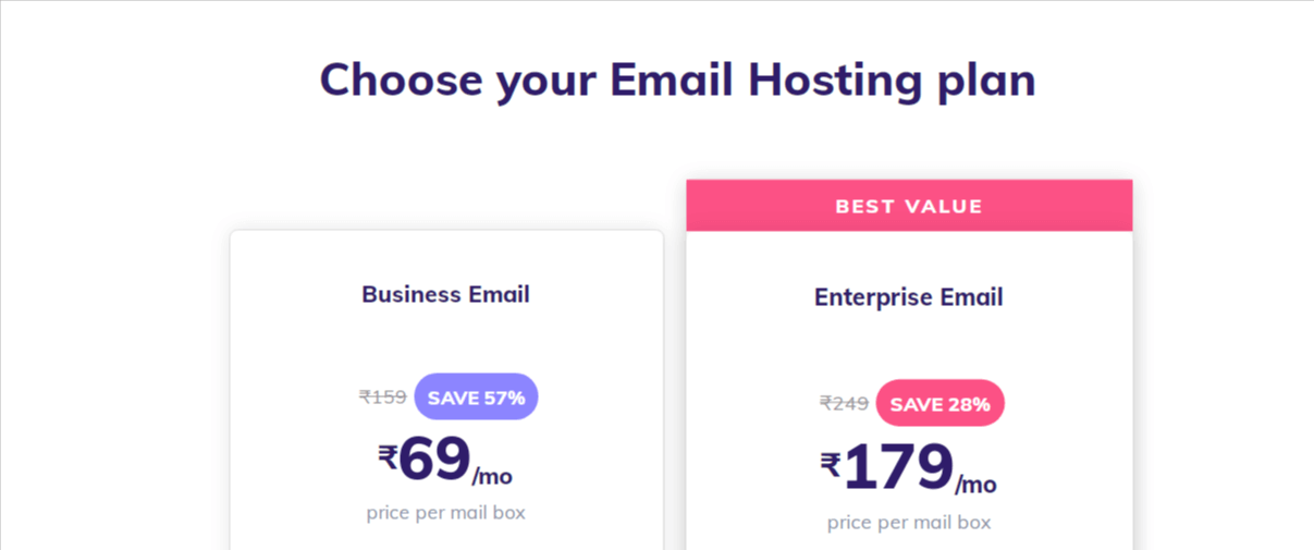 Hostinger email hosting plans