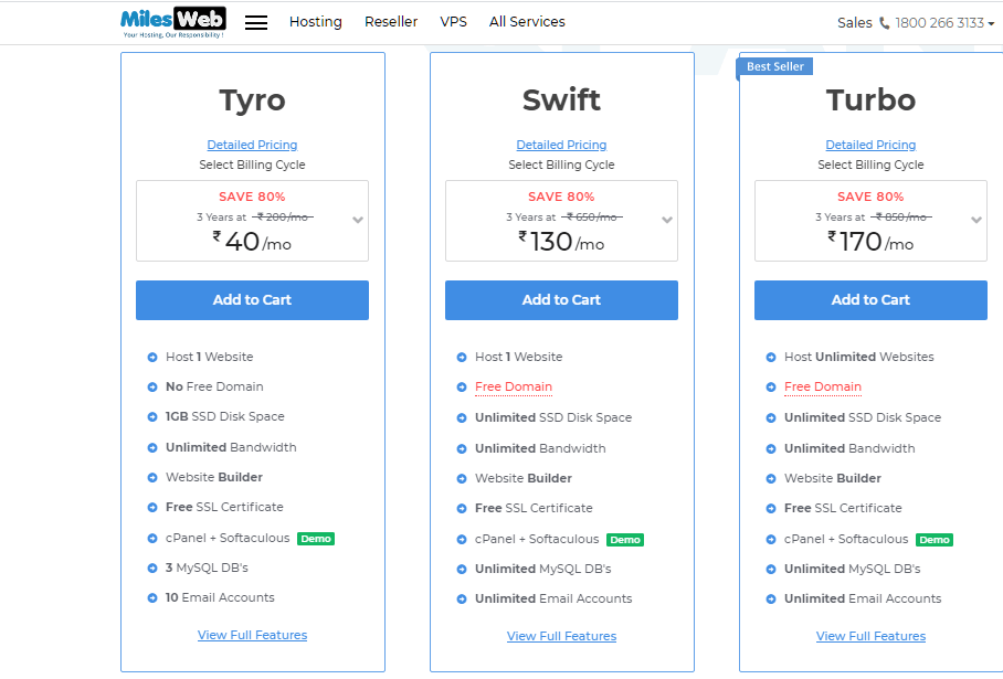 MilesWeb Unlimited Hosting Plan