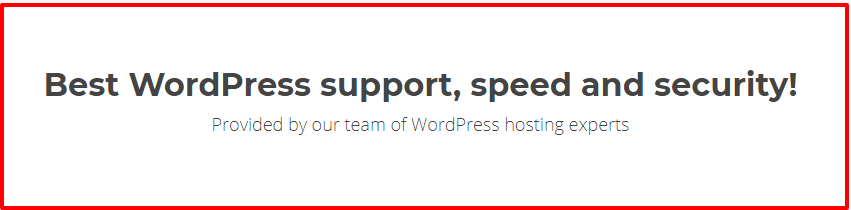 WordPress Hosting Freature